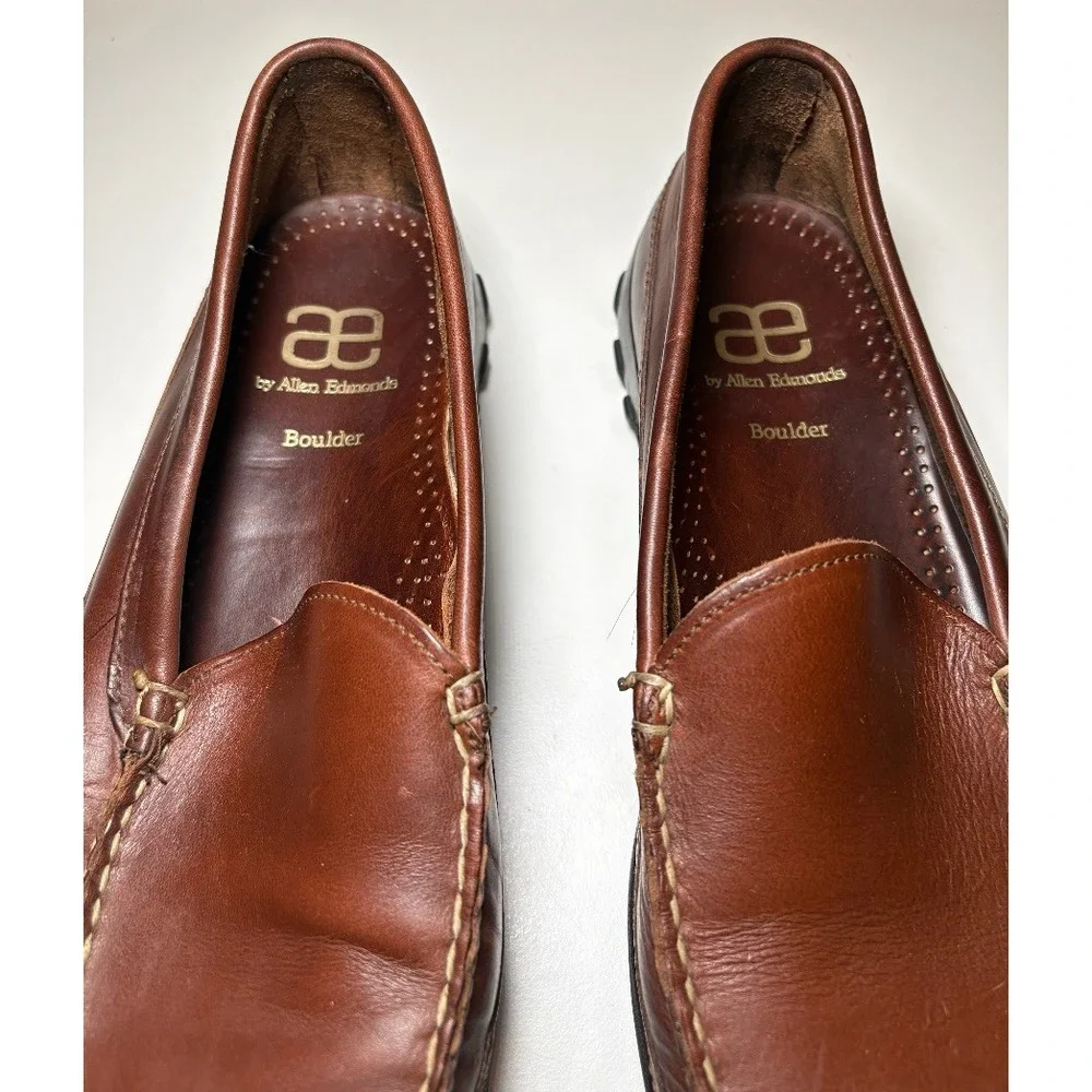 Allen Edmonds 'BOULDER' Leather Loafer Shoes | Brown | Size 10.5